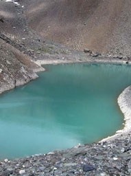 Blue Lake near Aktru glaciers